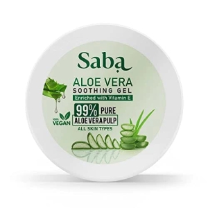 saba-99-natural-pure-organic-aloe-vera-gel-non-sticky-multi-purpose-face-skin-and-hair-vegan-sun-burn-relief-hydrating-moisturizing-260-gm-paraben-free