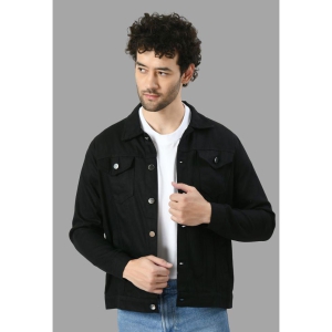 DKGF Fashion Cotton Blend Mens Denim Jacket - Black ( Pack of 1 ) - None