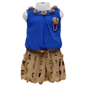 Zadums Girls Top & Shorts Dress, Blue - 6-7 Years