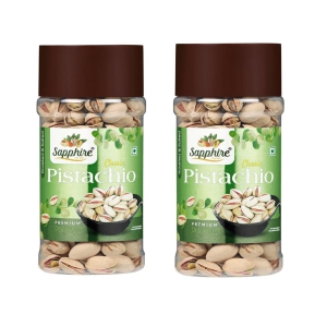 SAPPHIRE Roasted and Salted Pistachio/Pista Jar - Pack of 2 (200gm X 2)