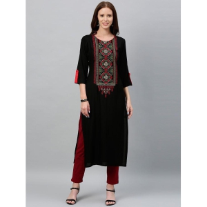 kipek-black-rayon-womens-straight-kurti-pack-of-1-none