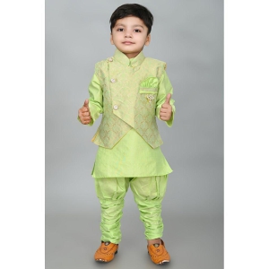 SFC - Green Silk Boys Kurta With Pyjama ( Pack of 1 ) - None