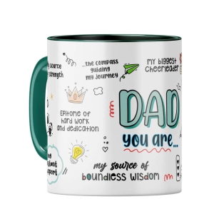Dad You Are The World Coffee Mug-Dark Green