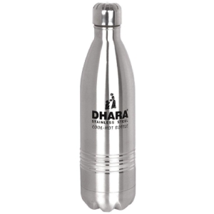 Dhara Stainless Steel Silver Cola Water Bottle 750 mL ( Set of 1 ) - Silver