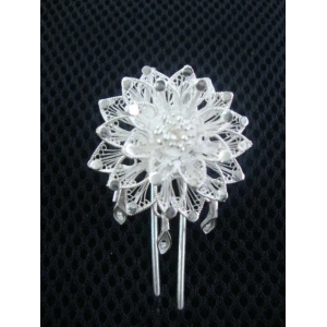 Silver Filigree Hair pin Kusum HP005