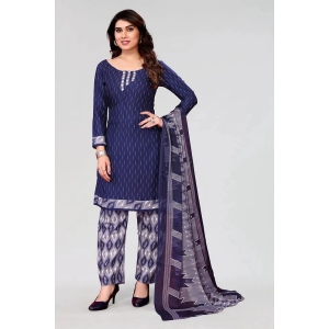 Anand Unstitched Crepe Printed Dress Material - Blue ( Pack of 1 ) - Blue