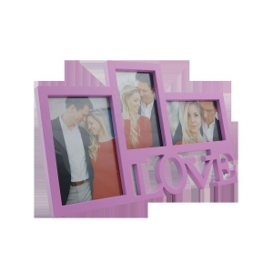 Sigaram Plastic TableTop Purple Collage Photo Frame - Pack of 1