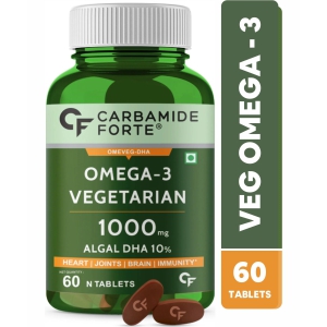 Carbamide Forte Veg Omega 3 1000mg - Tablets for Men & Women with Veg DHA | No Fish oil Used - 60 Veg Tablets