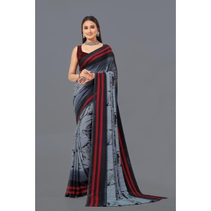 LEELAVATI - Grey Georgette Saree With Blouse Piece ( Pack of 1 ) - Grey