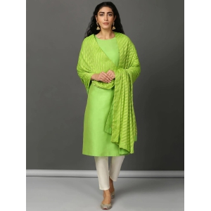 Lime Green Art Silk Kurta, Pants & Dupatta Set-XXL