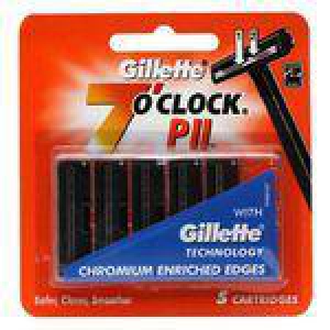 Gillette 7 O Clock Cartridges  P II With Chromium Enriched Edges 5 Pcs Pouch