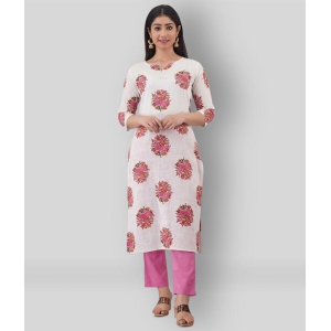 FABRR - White Straight Cotton Women's Stitched Salwar Suit ( Pack of 1 ) - M