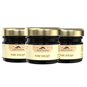 Rasayanam Pure Himalayan Shilajit/Shilajeet Resin | From Gilgit Mountains | Tested for Safety - (Pack of 3; 20g each)
