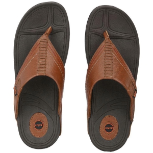 softio - Brown Men's Thong Flip Flop - None