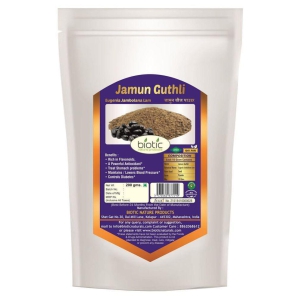 Biotic Jamun Seed Powder (Jamun Guthli) Jambu Beej Powder Powder 200 gm