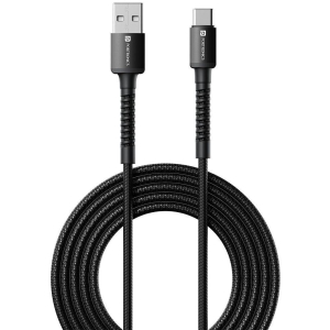 Portronics Black 3A Type C Cable 2 Meters - Black