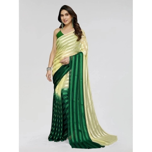 ANAND SAREES Satin Striped Saree Without Blouse Piece - Cream ( Pack of 1 ) - Cream