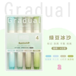 Dreamy Pastel highlighter (Pack of 4) I Gradual toned Highlighters I Pastel Mildliners-Olive