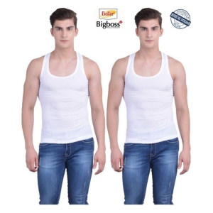 Dollar Bigboss White Sleeveless Vests Pack of 2 - 95