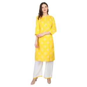 Arshia Fashions - Yellow Straight Rayon Womens Stitched Salwar Suit ( Pack of 1 ) - XL