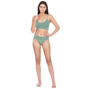 Kate Sports Bra & Hipsters Set-Green / M