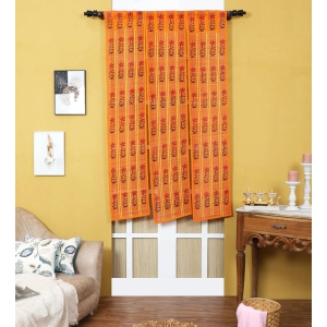 Three Panel Bamboo Curtain - Orange-6 ft length