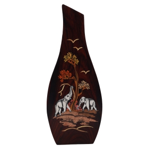 Rosewood Jug Shape Village Girl Panel