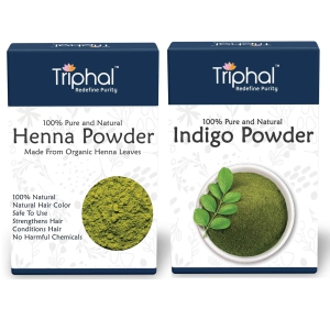 Henna and Indigo Powder Combo for Hair  (100g Each) - Chemical-Free and Plant-Based Hair Color