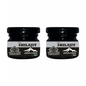 EARTH KING Pure Ayurvedic Shilajit/Shilajit Resin (Semi Liquid) - 40Gm (Pack of 2)