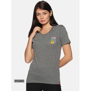 18 NOTYET/Women Cotton Round Neck Printed T-shirts-2XL / Grey
