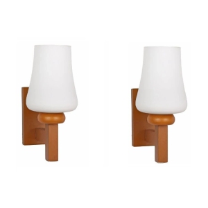 AFAST Decorative & Designer Wood Wall Light White - Pack of 2