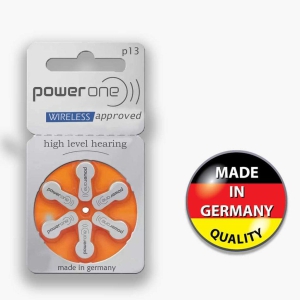 Power One Hearing Aid Battery Size 13, Pack of 60 Batteries, 10 Strips