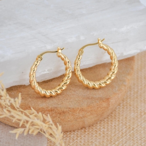 Twisted Golden Hoops
