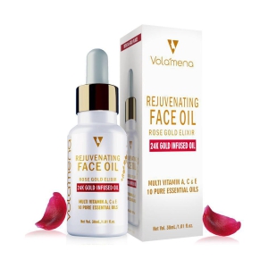 Volamena Rejuvenating 24k Rose Gold Elixir Face Oil Face Serum 30 mL