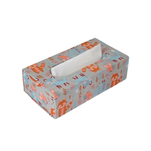 Animal Block Print Tissue Box-23x7x12.5 cm