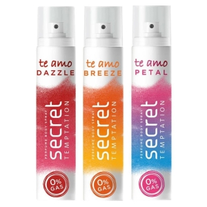 secret temptation Te Amo Dazzle, Breeze and Petal No Gas Perfume Body Spray Perfume Body Spray - For Women (360 ml, Pack of 3)