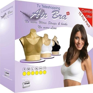 Womens Multicolor Air Bra (Pack of 3)-XXL