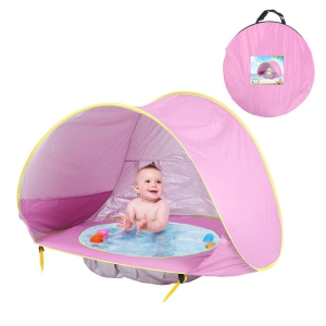 Baby Beach Tent Kids Outdoor Camping Easy Fold Up Waterproof  Up Sun Awning Tent UV-protecting-Pink