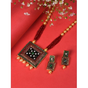 MULTI COLOURED SQUARE MALA WITH EARRINGS