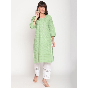 queenley-green-cotton-womens-straight-kurti-pack-of-1-l