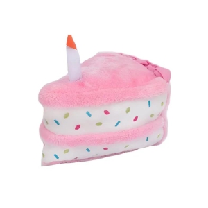 Birthday Cake Slice Squeaky Toy-Pink