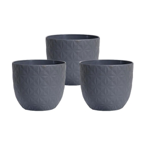 UGAOO Grey Plastic Pots ( Pack of 3 ) - Grey