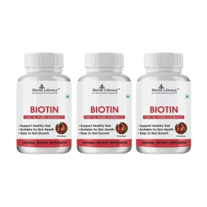 Herbs Library Biotin Capules For Hair Growth, Skin and Nails 60 Capsules Each (Pack of 3)