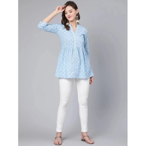 Antaran - Blue Cotton Womens Straight Kurti ( Pack of 1 ) - None