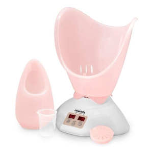 MIEVIDA Steam Inhaler Vaporizer and Facial Steamer with Timer and Temperature Control System, Ensuring Controlled and Regular for Long Duration (Pink)