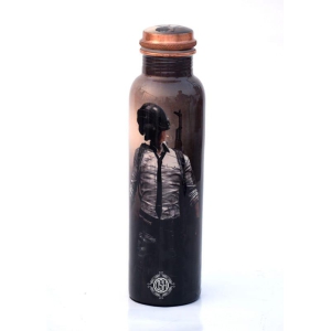 Copper Bottles for Printed with Art Work, Travelling Purpose Bottles, Yoga Ayurveda Healing, 950 ML (Design SM 21)