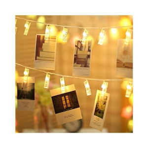 Awestuffs 16 Photo Clips LED String Lights Off White - Off-White