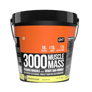 QNT Muscle Mass 3000  Weight Gainer and Muscle Gainer Supplement Powder 5 Kg (Chocolate)