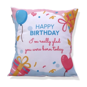 Ros - White Polyester Gifting Printed Cushion