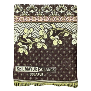 Solance Cotton Mayur Pankh Solapuri Chaddar (Extra Large Double, Brown)